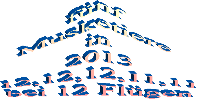 fünf 
Musketiere 
in
2013
12,12,12,11,11
bei 12 Flügen

